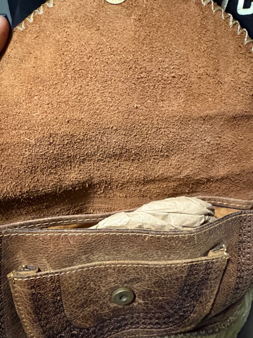 Patricia Nash Brown Leather Crossbody Bag with Tassel - Picture 3 of 5